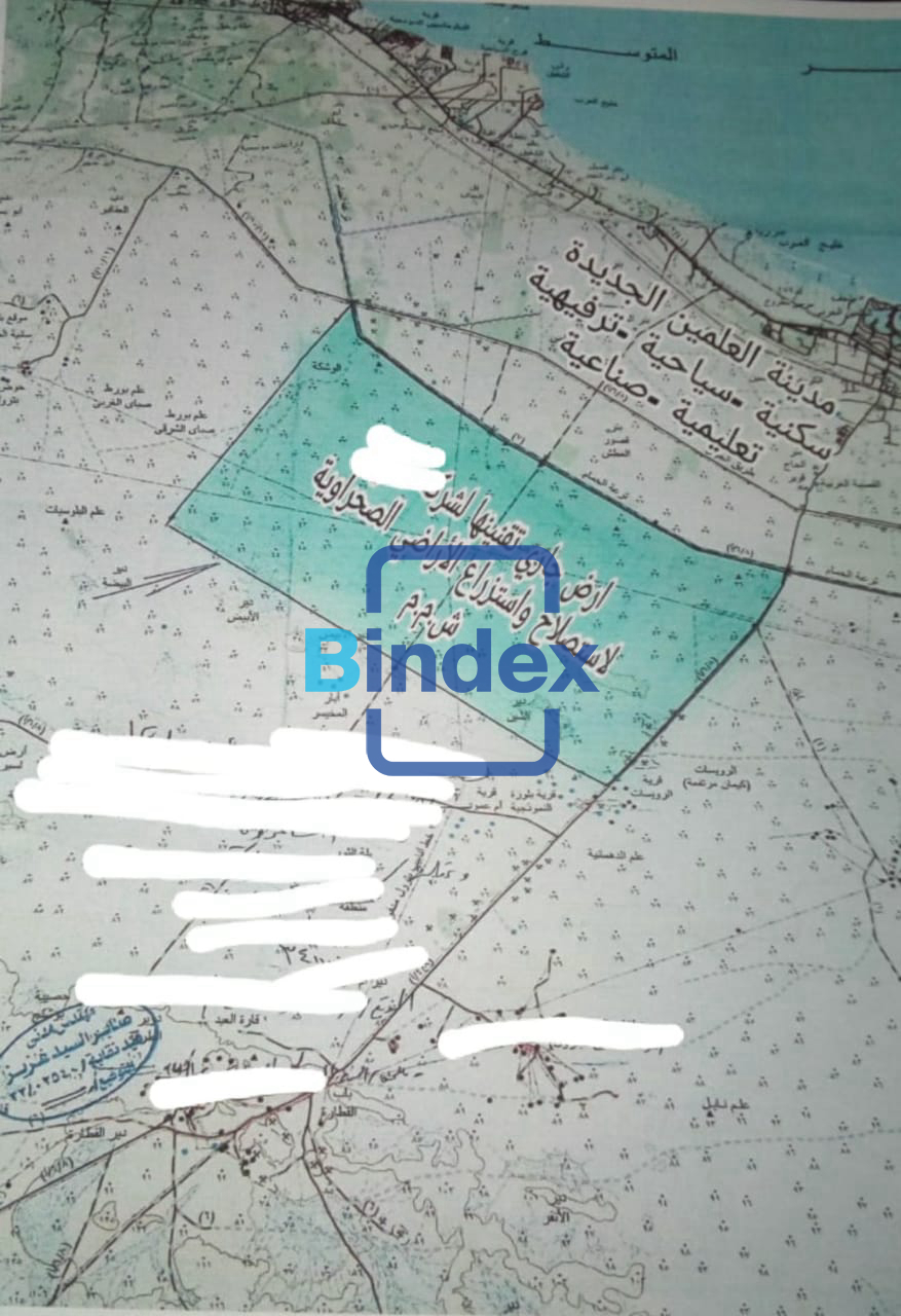 لاصحاب المشاريع الضخمة ارض للبيع في العلمين 