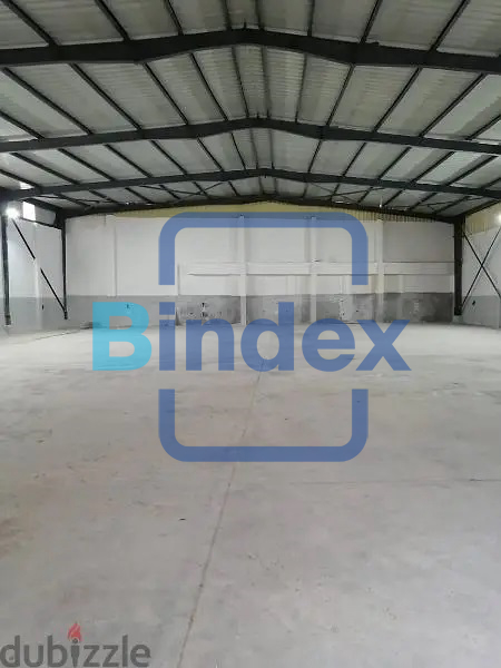 مصنع مساحه 1000 متر يوجد عداد كهرباء نص ميجا للايجار 